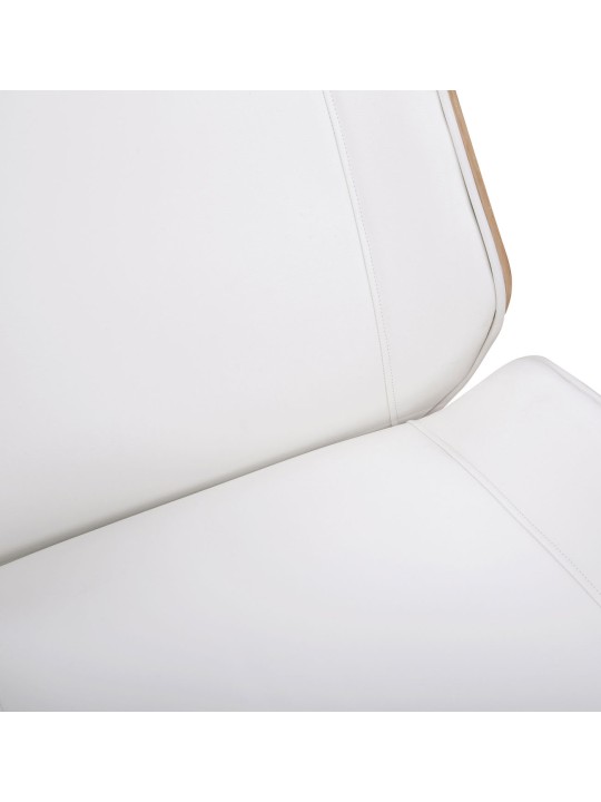 Scaun birou Varel imitatie piele, natural/alb