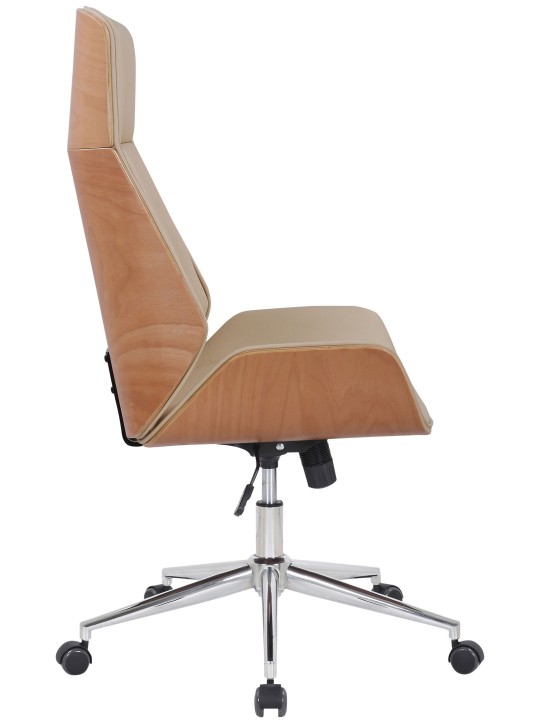 Scaun birou Varel imitatie piele, natural/crem