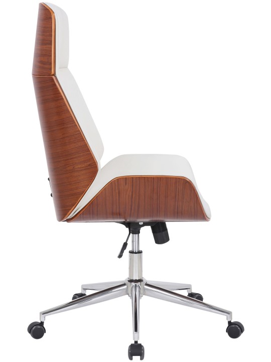 Scaun birou Varel imitatie piele, nuc/alb