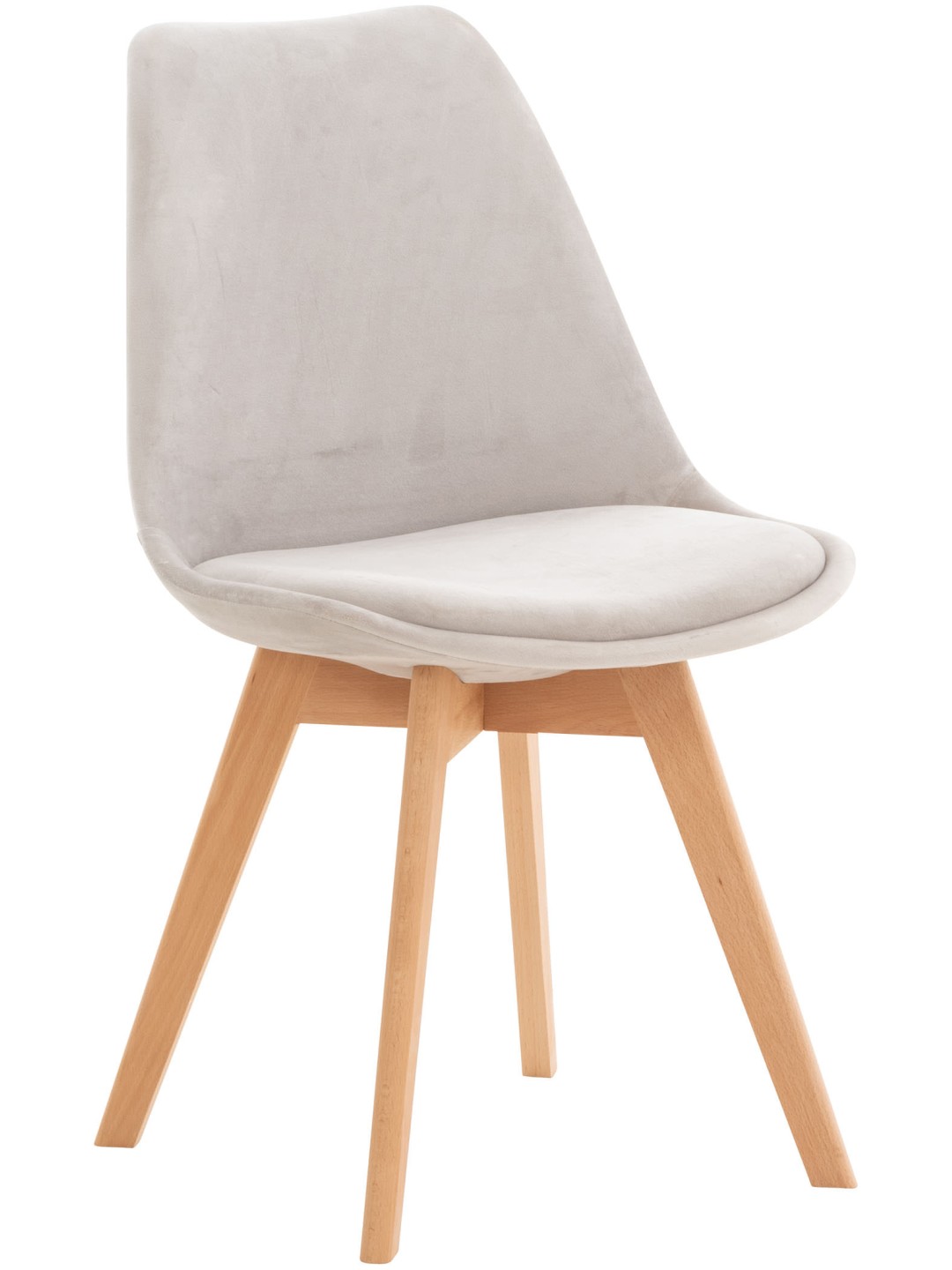 Scaun Linares Velvet, gri deschis