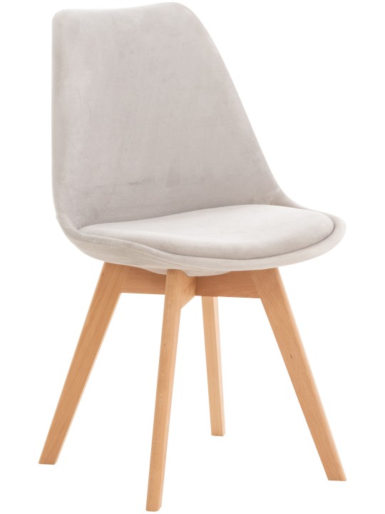 Scaun Linares Velvet, gri deschis
