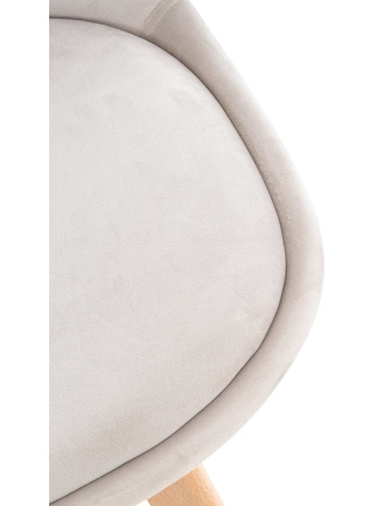 Scaun Linares Velvet, gri deschis