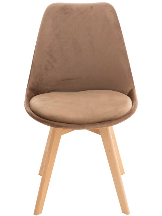 Set 4 scaune Linares catifea, maro