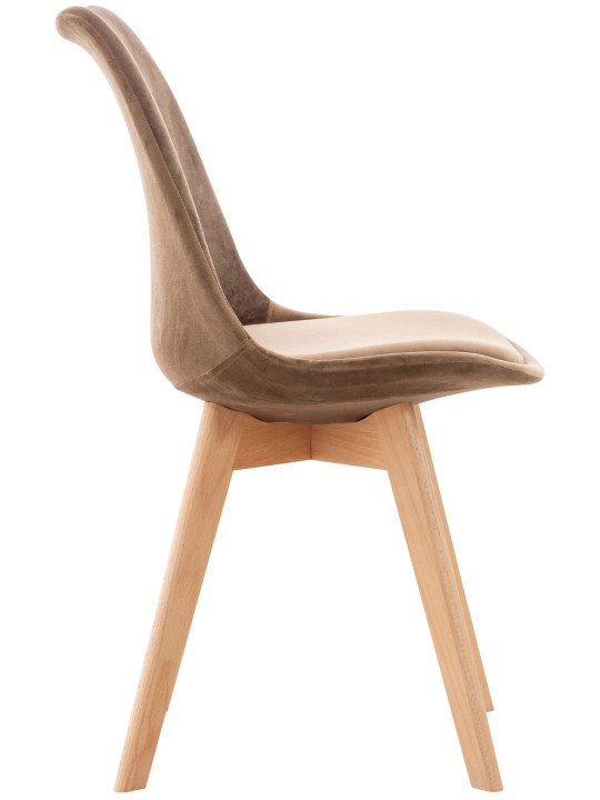 Set 4 scaune Linares catifea, maro