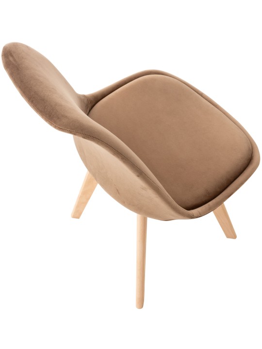 Set 4 scaune Linares catifea, maro