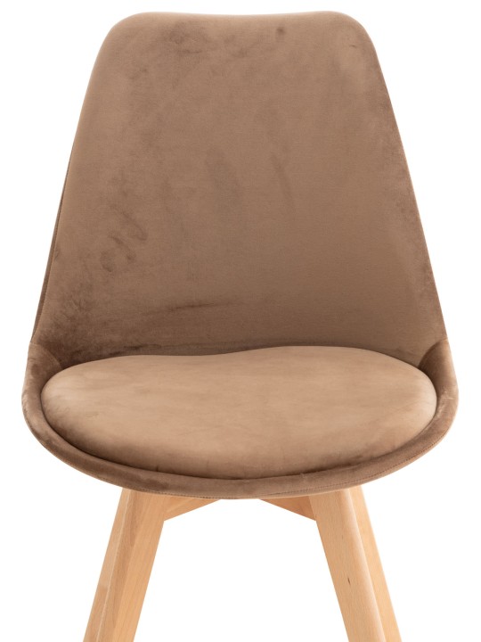 Set 4 scaune Linares catifea, maro