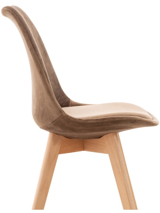 Set 4 scaune Linares catifea, maro