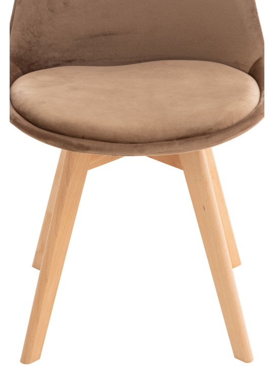 Set 4 scaune Linares catifea, maro