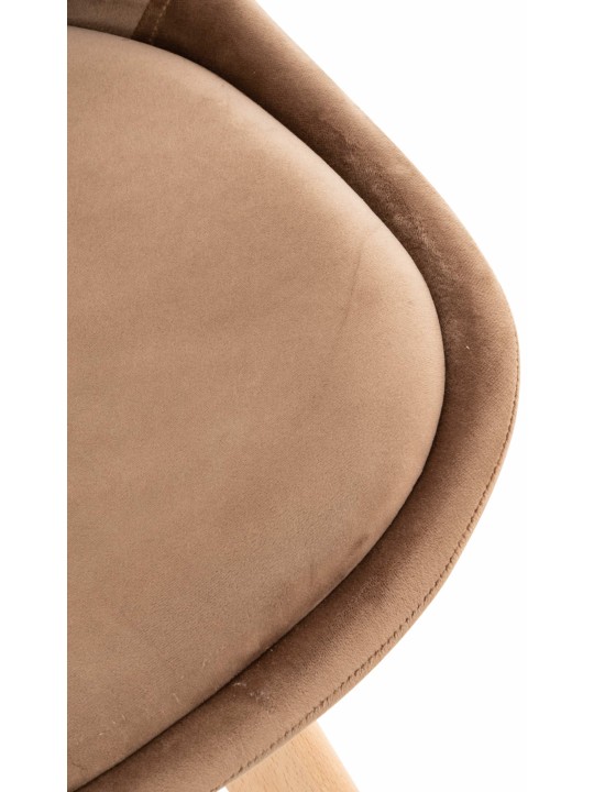 Set 4 scaune Linares catifea, maro