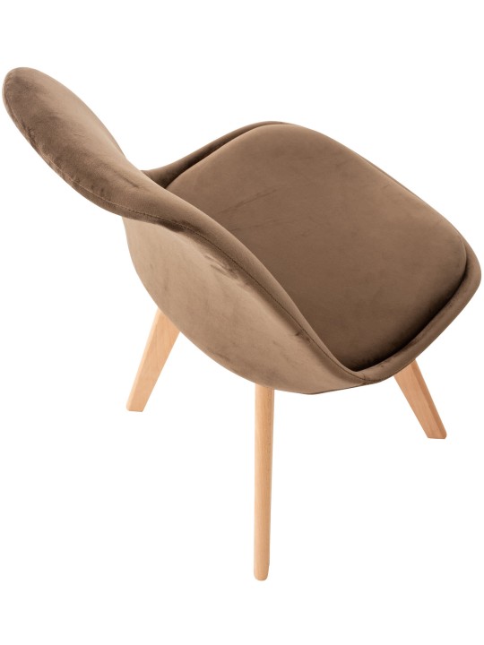 Set 4 scaune Linares catifea, maro închis