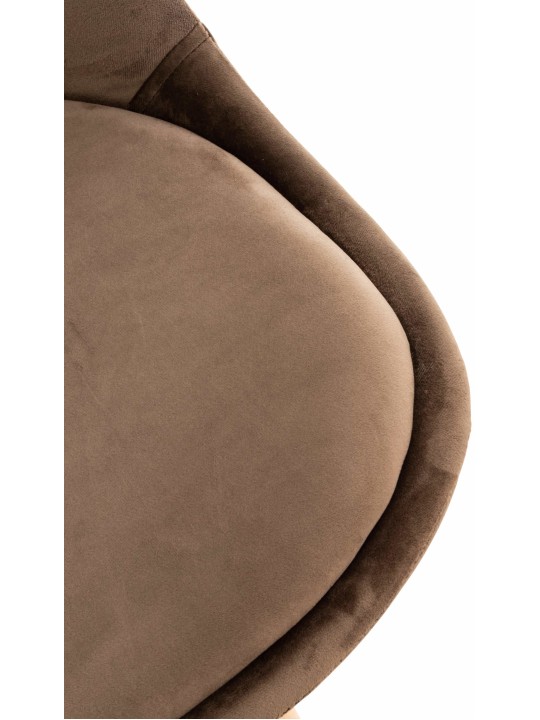 Set 4 scaune Linares catifea, maro închis