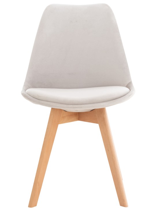 Set 4 scaune Linares catifea, gri deschis Set 4 scaune Linares catifea, gri deschis