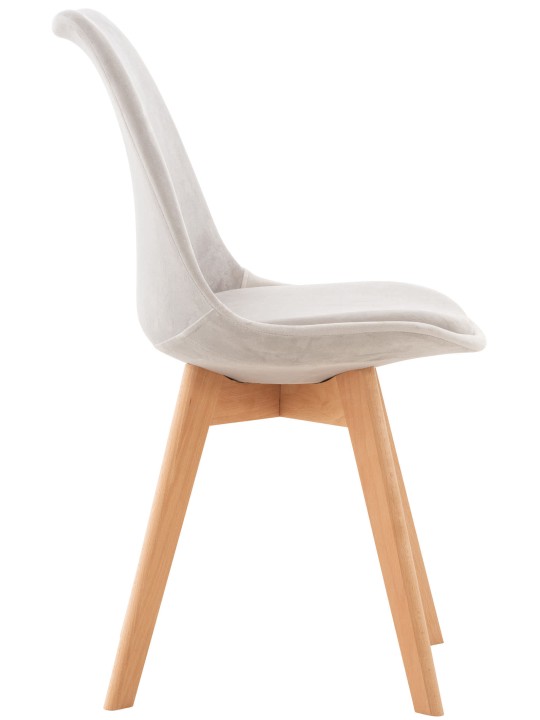 Set 4 scaune Linares catifea, gri deschis Set 4 scaune Linares catifea, gri deschis