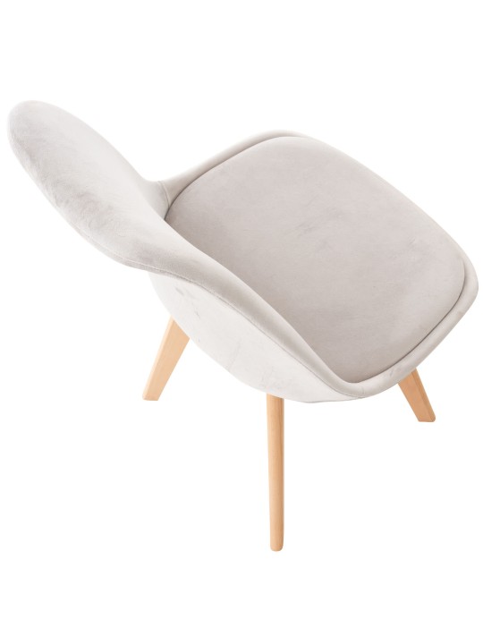 Set 4 scaune Linares catifea, gri deschis Set 4 scaune Linares catifea, gri deschis