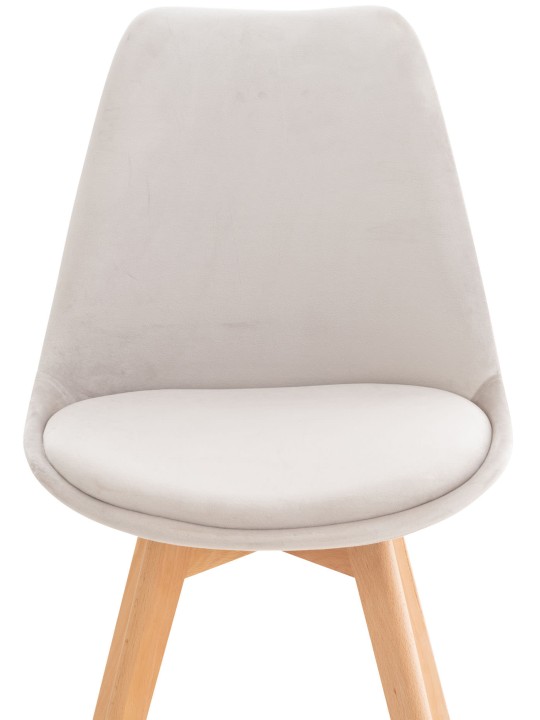 Set 4 scaune Linares catifea, gri deschis Set 4 scaune Linares catifea, gri deschis