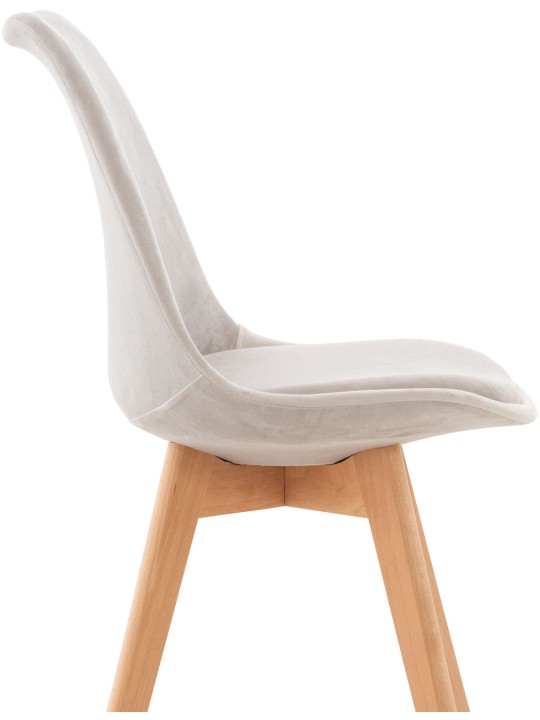 Set 4 scaune Linares catifea, gri deschis Set 4 scaune Linares catifea, gri deschis