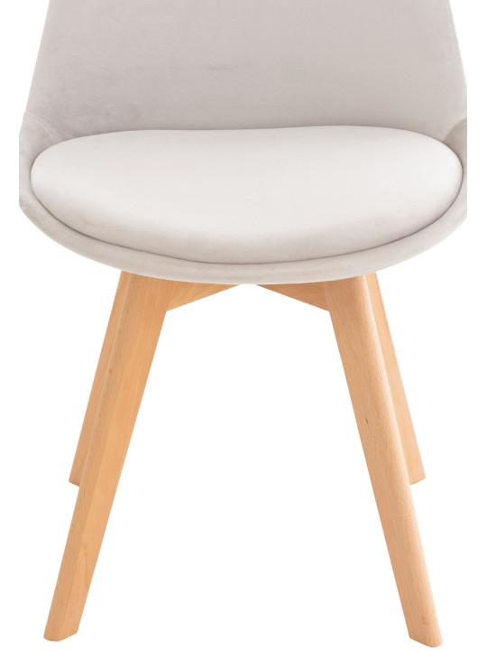 Set 4 scaune Linares catifea, gri deschis Set 4 scaune Linares catifea, gri deschis