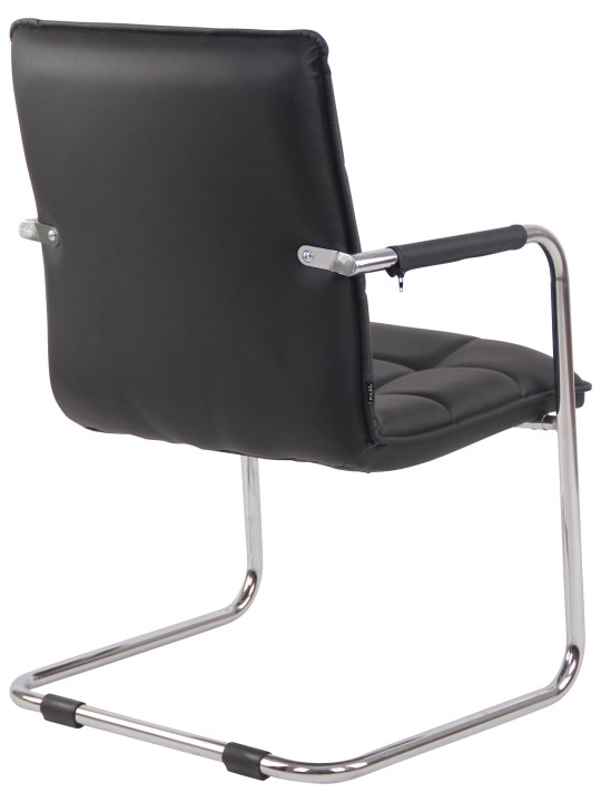 Scaun vizitator Gandia imitatie piele crom, negru Scaun vizitator Gandia imitatie piele crom, negru