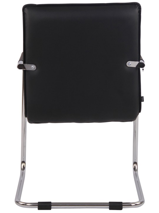 Scaun vizitator Gandia imitatie piele crom, negru Scaun vizitator Gandia imitatie piele crom, negru