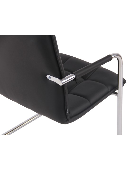 Scaun vizitator Gandia imitatie piele crom, negru Scaun vizitator Gandia imitatie piele crom, negru