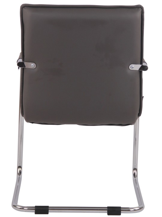 Scaun vizitator Gandia imitatie piele crom, gri Scaun vizitator Gandia imitatie piele crom, gri