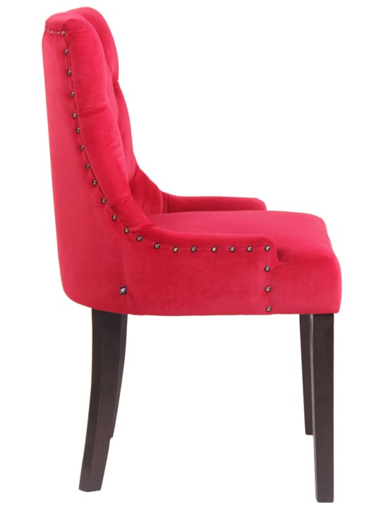 Set de 4 scaune de sufragerie Aberdeen catifea antic, roșu