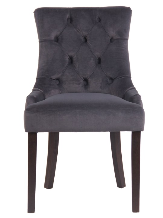 Set 4 scaune de sufragerie Aberdeen catifea antic, gri închis