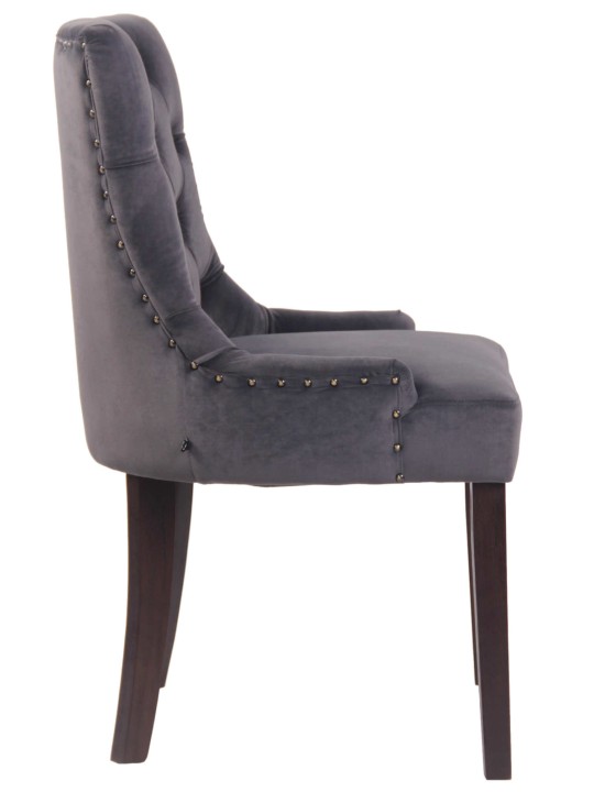 Set 4 scaune de sufragerie Aberdeen catifea antic, gri închis