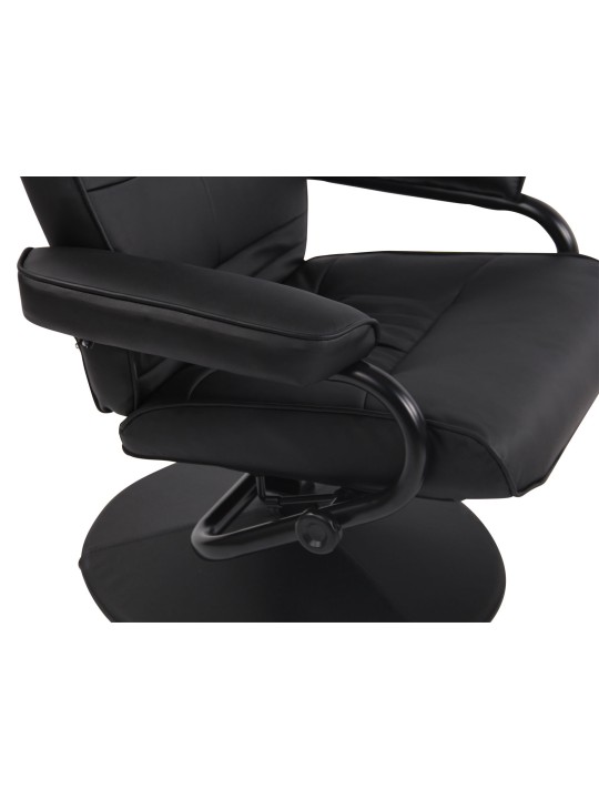 Fotoliu Ennis cu taburet, negru