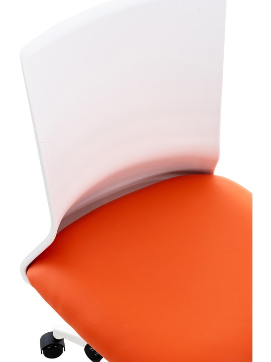 Scaun de birou Apolda imitatie piele, portocaliu