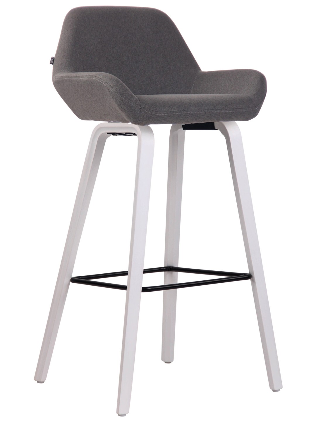 Scaun de bar țesătură Newnan cadru de 4 picioare (stejar), gri închis