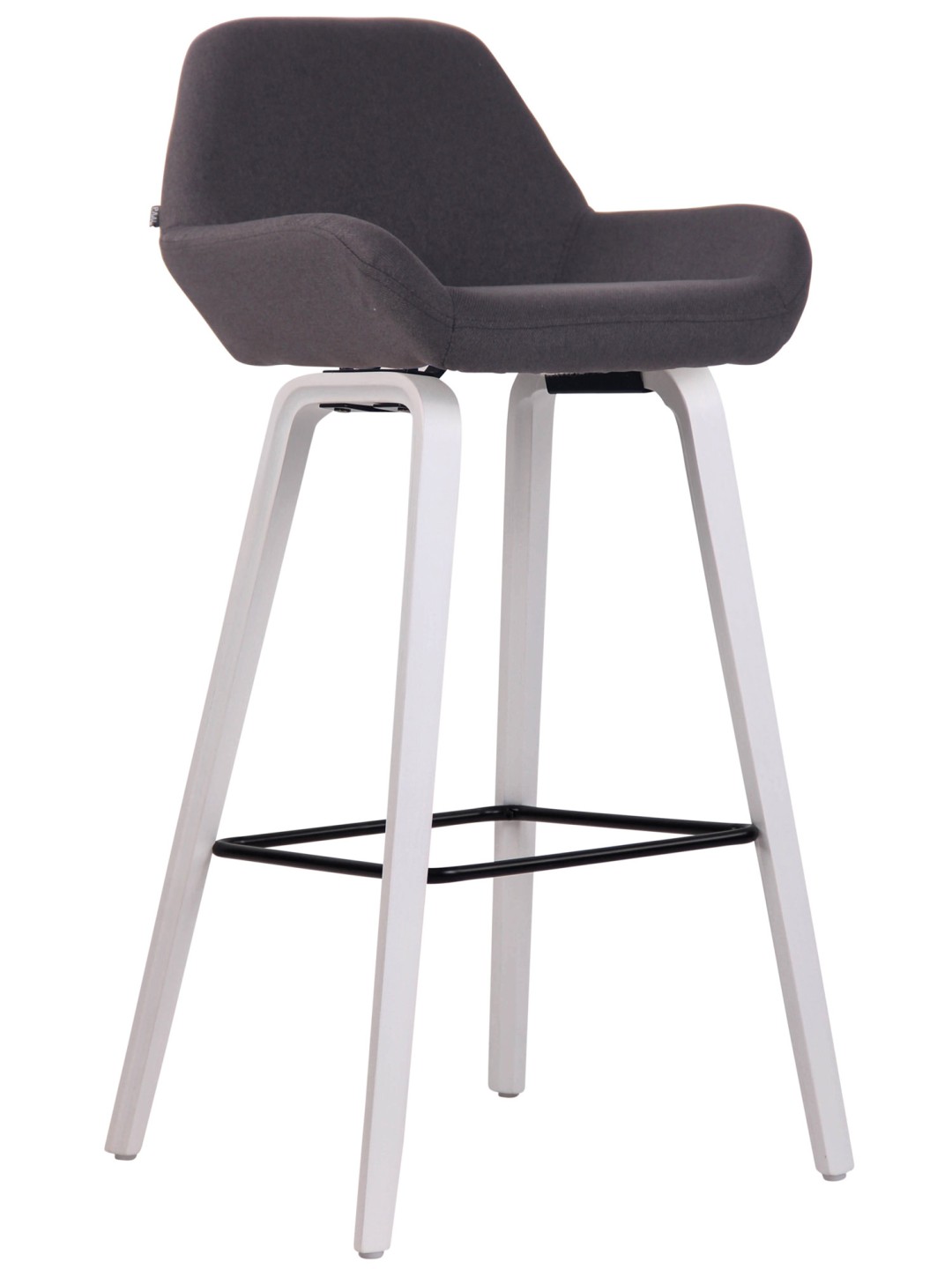 Scaun de bar țesătură Newnan cadru de 4 picioare (stejar), negru