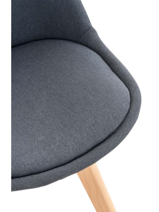 Set 4 scaune din material Linares, gri închis