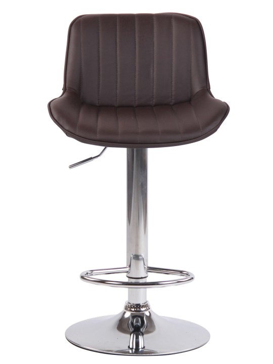 Scaun de bar Lentini imitatie piele crom, maro