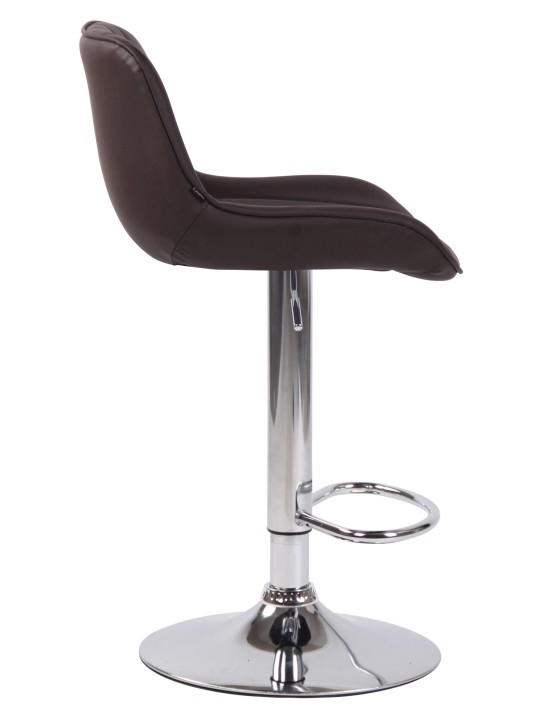 Scaun de bar Lentini imitatie piele crom, maro