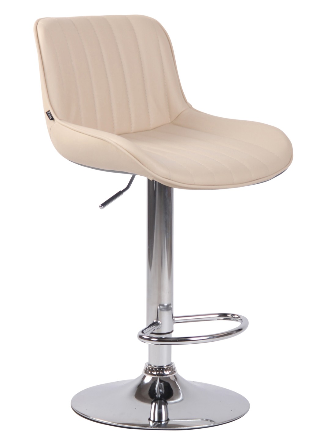 Scaun de bar Lentini imitatie piele crom, crem