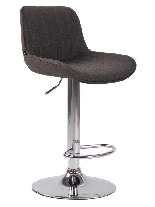 Scaun de bar Lentini stofa crom, gri închis