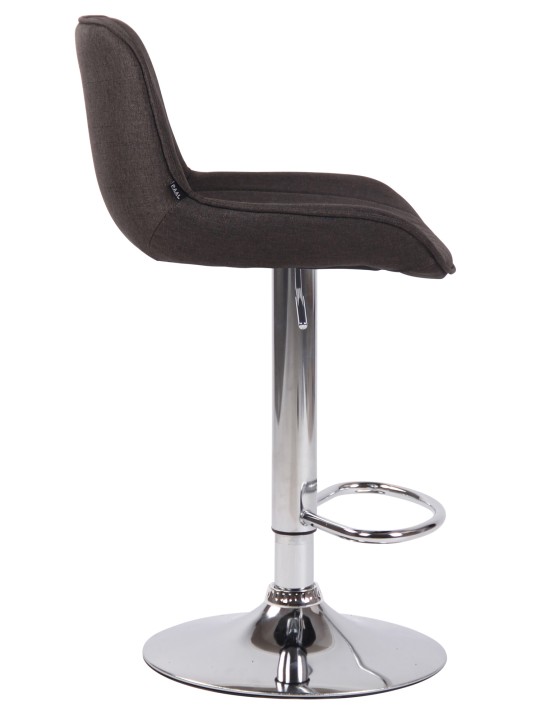 Scaun de bar Lentini stofa crom, gri închis