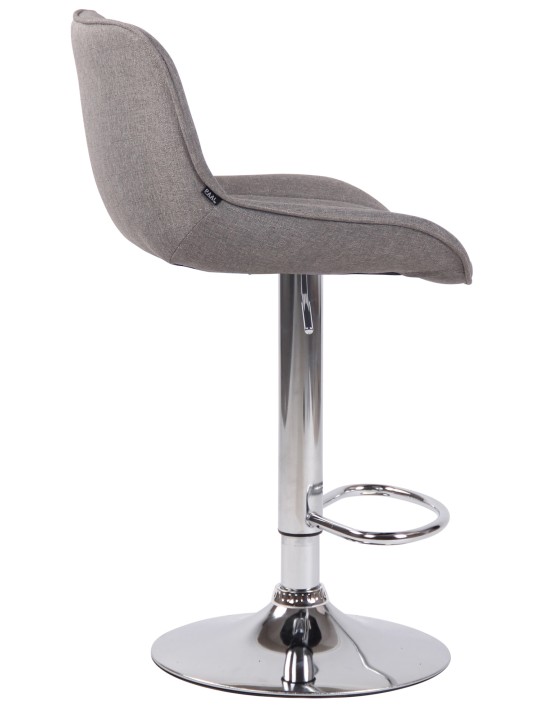 Scaun de bar Lentini stofa crom, gri