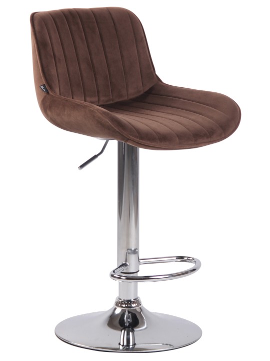 Scaun de bar Lentini catifea crom, maro
