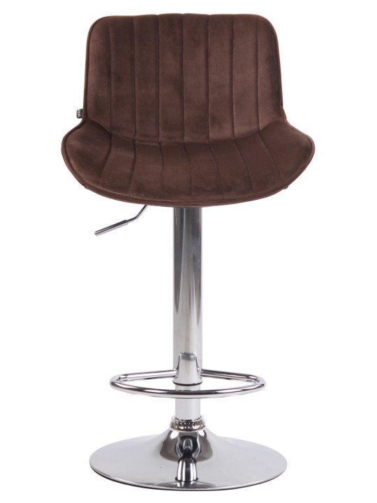 Scaun de bar Lentini catifea crom, maro
