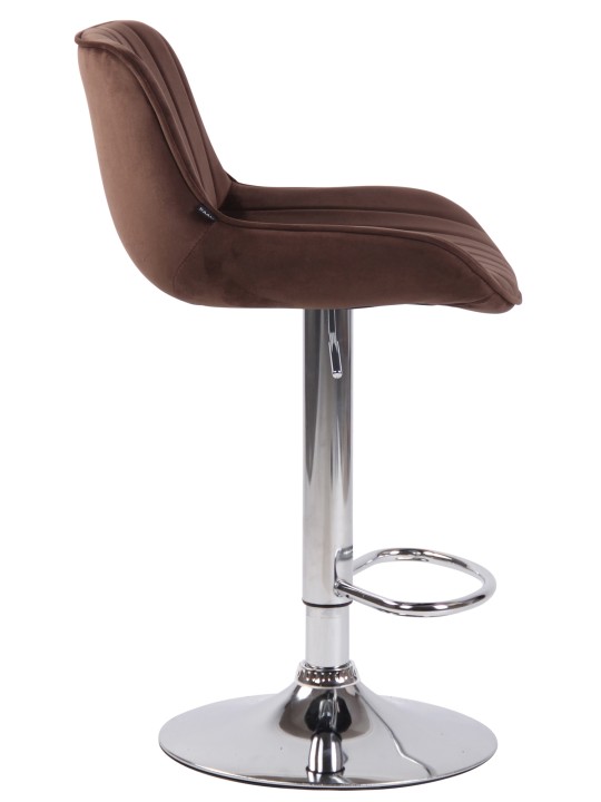 Scaun de bar Lentini catifea crom, maro