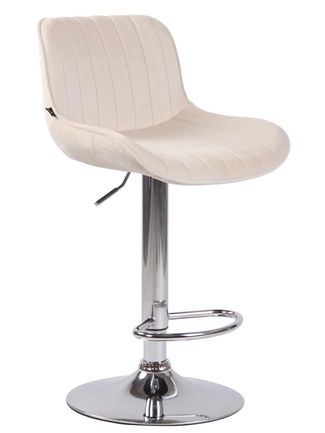 Scaun de bar Lentini catifea crom, crem