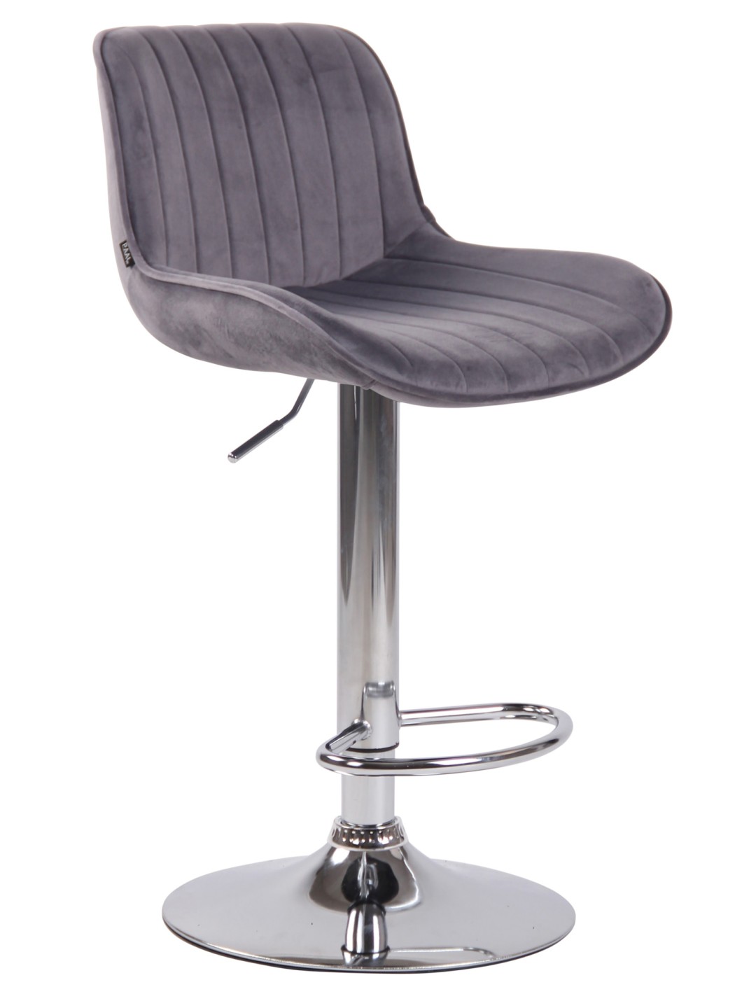Scaun de bar Lentini catifea crom, gri închis
