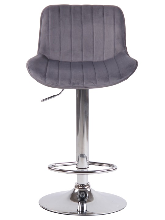 Scaun de bar Lentini catifea crom, gri închis