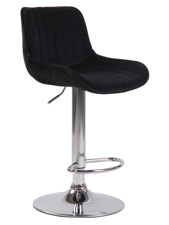 Scaun de bar Lentini catifea crom, negru