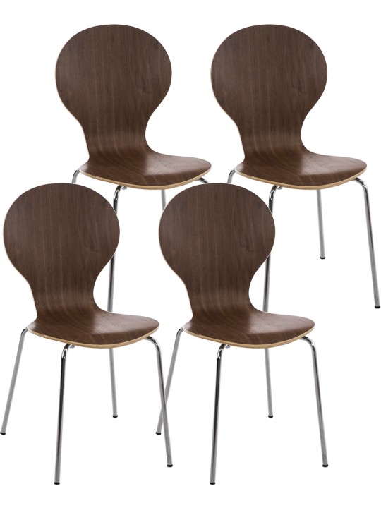 Set de 4 scaune vizitator Diego, nuc