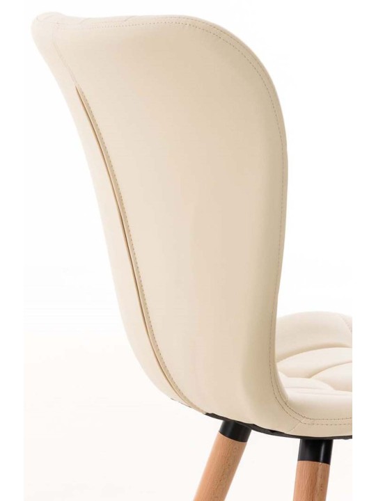 Set 4 scaune de sufragerie piele artificiala Elda, crem