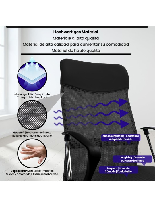 Scaun de birou Washington, negru