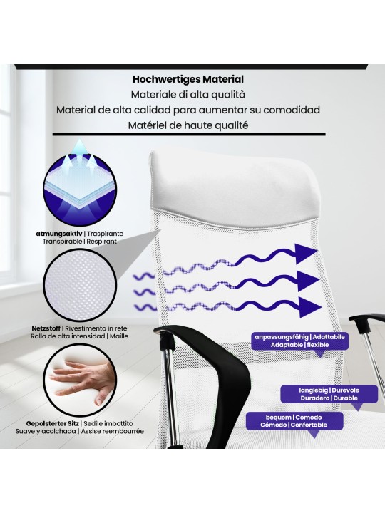 Scaun de birou Washington, alb